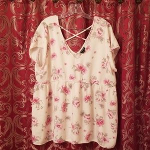 Torrid Floral babydoll blouse